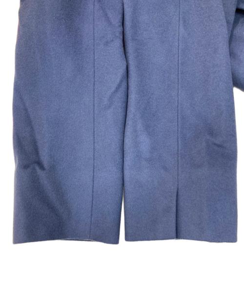 23区（ニジュウサンク）23区 (ニジュウサンク) ビーバーノーカラーコート ブルー サイズ:32の古着・服飾アイテム