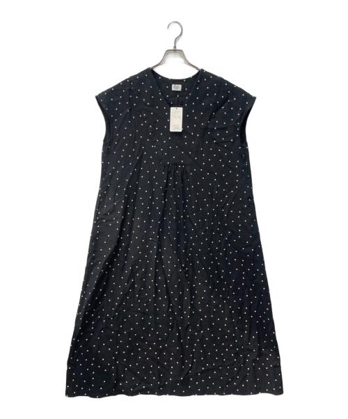 URBAN RESEARCH DOORS（アーバンリサーチドアーズ）URBAN RESEARCH DOORS (アーバンリサーチドアーズ) リネンレーヨンドットワンピース ブラック サイズ:M 未使用品の古着・服飾アイテム