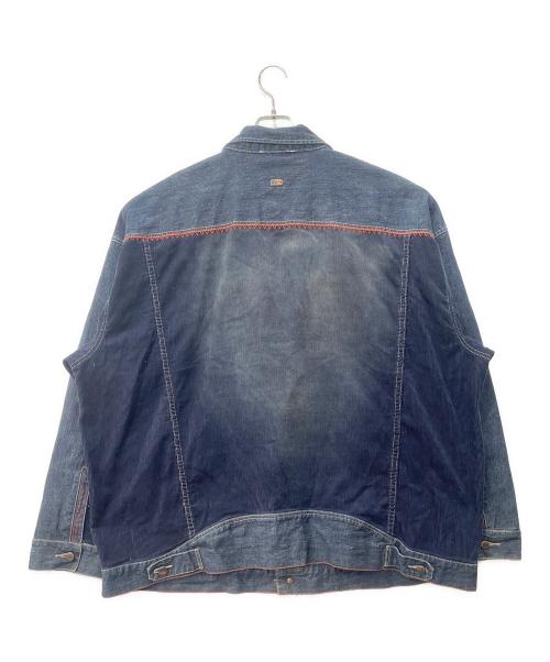 pellepelle（ペレペレ）pellepelle (ペレペレ) コーデュロイ切替デニムジャケット インディゴ サイズ:3XLの古着・服飾アイテム