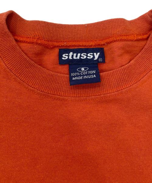 stussy（ステューシー）stussy (ステューシー) 刺繍ロゴTee オレンジ サイズ:Sの古着・服飾アイテム