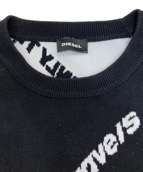 DIESEL（ディーゼル）DIESEL (ディーゼル) サイドジップロゴニット ブラック サイズ:Sの古着・服飾アイテム