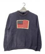 POLO JEANS CO.ポロジーンズカンパニー）の古着「星条旗ニット」｜ネイビー