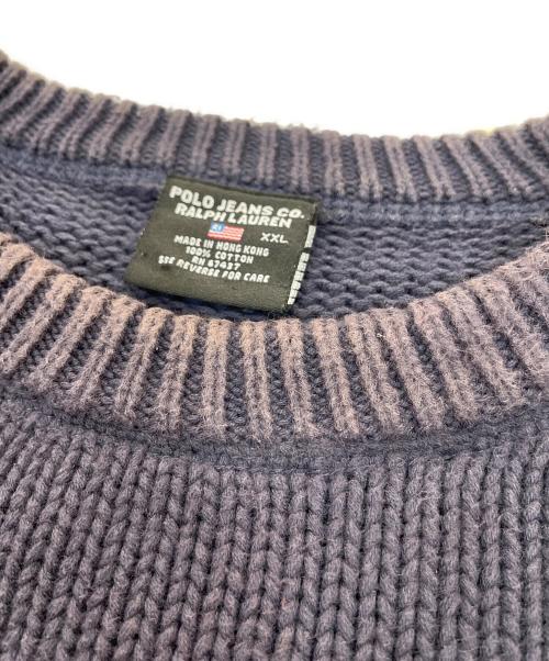 POLO JEANS CO.（ポロジーンズカンパニー）POLO JEANS CO. (ポロジーンズカンパニー) 星条旗ニット ネイビー サイズ:XXLの古着・服飾アイテム