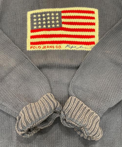 POLO JEANS CO.（ポロジーンズカンパニー）POLO JEANS CO. (ポロジーンズカンパニー) 星条旗ニット ネイビー サイズ:XXLの古着・服飾アイテム