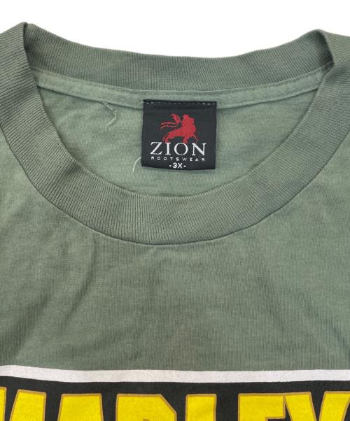 ZION（ザイオン）ZION (ザイオン) プリントTシャツ グリーン サイズ:3Xの古着・服飾アイテム