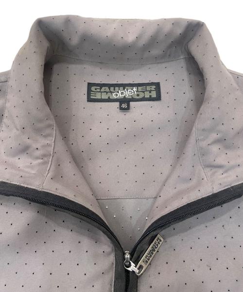 GAULTIER HOMME objet（ゴルチエオムオブジェ）GAULTIER HOMME objet (ゴルチエオムオブジェット) 半袖ジップシャツ グレー サイズ:46の古着・服飾アイテム