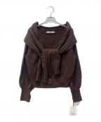 HER LIP TOハーリップトゥ）の古着「CABLE STOLE KNIT PULLOVER」｜ブラウン