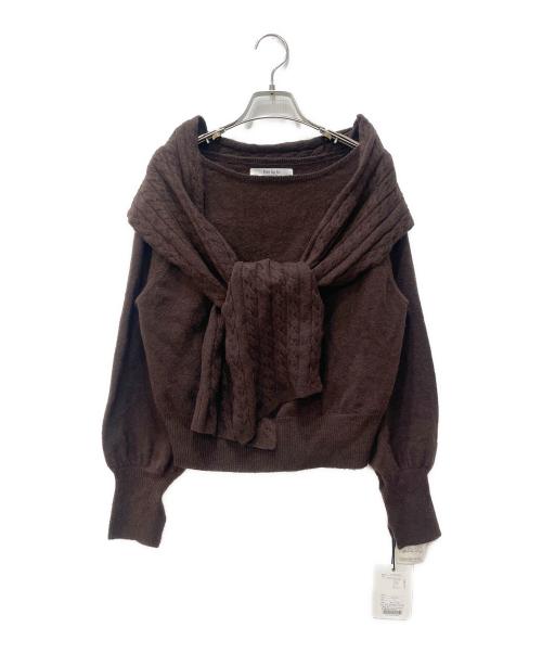 HER LIP TO（ハーリップトゥ）HER LIP TO (ハーリップトゥ) CABLE STOLE KNIT PULLOVER ブラウン サイズ:M 未使用品の古着・服飾アイテム