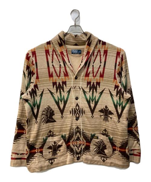 POLO RALPH LAUREN（ポロ・ラルフローレン）POLO RALPH LAUREN (ポロ・ラルフローレン) ショールカラーカーディガン ベージュ サイズ:XXXLの古着・服飾アイテム