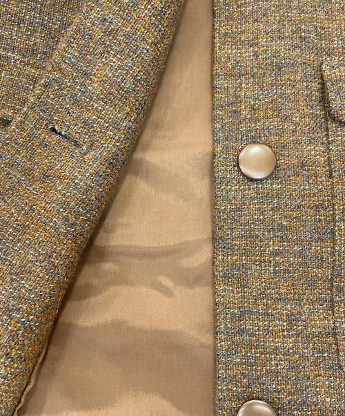 Christian Dior（クリスチャン ディオール）Christian Dior (クリスチャン ディオール) ノーカラーツイードジャケット ブラウン サイズ:Ｍの古着・服飾アイテム