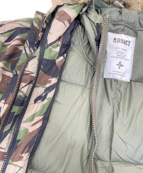 ADDICT（アディクト）ADDICT (アディクト) ダウンライナー付ミリタリージャケット オリーブ サイズ:Ｌの古着・服飾アイテム