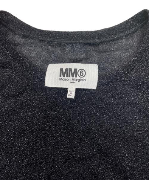 MM6 Maison Margiela（エムエムシックスメゾンマルジェラ）MM6 Maison Margiela (エムエムシックス メゾンマルジェラ) ラメフリルカットソー ブラック サイズ:XLの古着・服飾アイテム