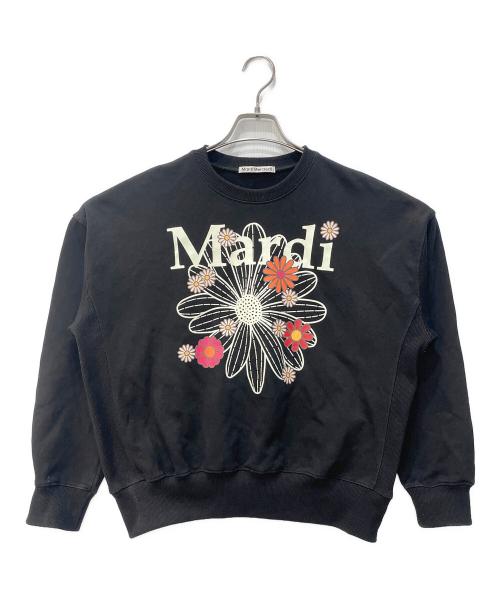Mardi Mercredi（マルディメクルディ）Mardi Mercredi (マルディメクルディ) 花柄ロゴプリントスウェット ブラック サイズ:ONE SIZEの古着・服飾アイテム