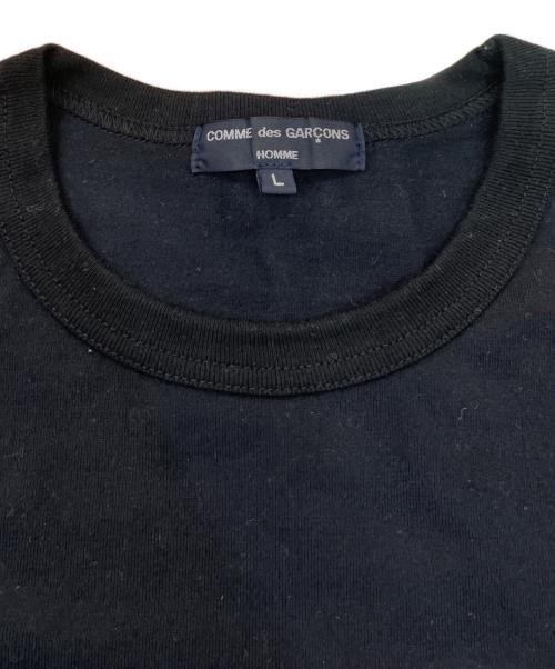 COMME des GARCONS HOMME（コムデギャルソン オム）COMME des GARCONS HOMME (コムデギャルソン オム) 綿天竺ロゴプリントTシャツ ネイビー サイズ:Lの古着・服飾アイテム
