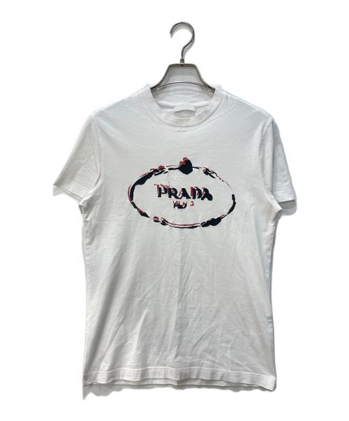 PRADA（プラダ）PRADA (プラダ) ビッグロゴTシャツ ホワイト サイズ:Ｓの古着・服飾アイテム