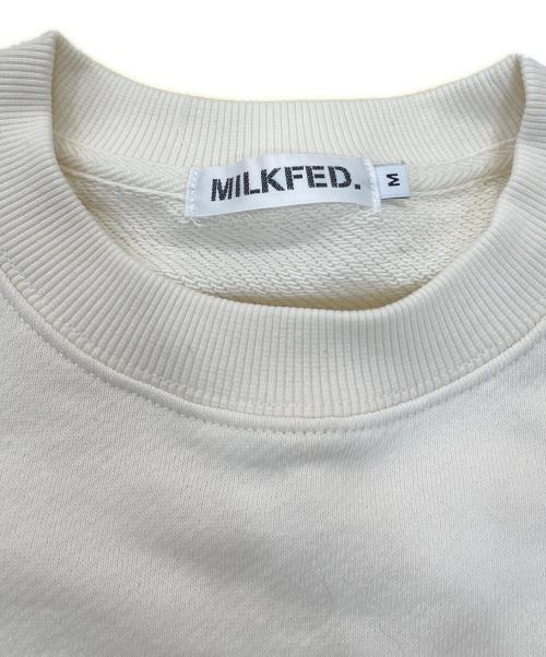 MILK FED.（ミルクフェド）MILK FED. (ミルクフェド) ICING LOGO WIDE SWEAT TOP MILKFED. ベージュ サイズ:Mの古着・服飾アイテム