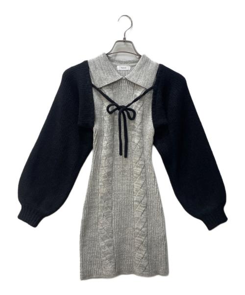 darich（ダーリッチ）darich (ダーリッチ) ショートボレロニットミニワンピース グレー サイズ:FREE 未使用品の古着・服飾アイテム