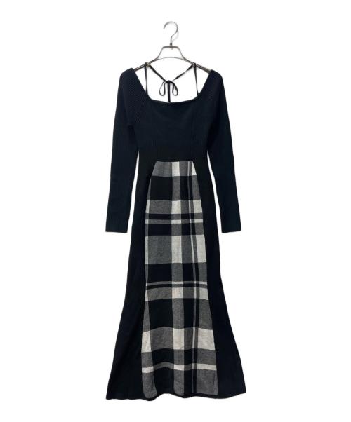 LIP SERVICE（リップサービス）LIP SERVICE (リップサービス) シェーディングチェックマーメイドワンピース ブラック サイズ:FREEの古着・服飾アイテム