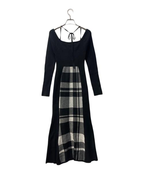 LIP SERVICE（リップサービス）LIP SERVICE (リップサービス) シェーディングチェックマーメイドワンピース ブラック サイズ:FREEの古着・服飾アイテム