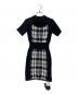 LIP SERVICE（リップサービス）の古着「チェックジャガードデコルテオープンワンピース」｜ブラック