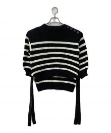 DOUBLE STANDARD CLOTHING（ダブルスタンダードクロージング）の古着「ボーダーニット」｜ブラック