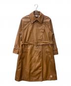 adidasアディダス）の古着「フェイクレザートレンチコート」｜ブラウン