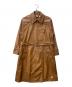 adidas（アディダス）の古着「フェイクレザートレンチコート」｜ブラウン