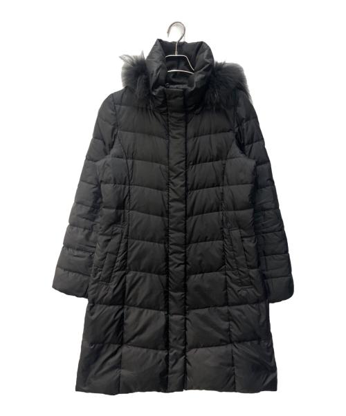 23区（ニジュウサンク）23区 (ニジュウサンク) ラクーンファー付ダウンコート ブラック サイズ:36の古着・服飾アイテム