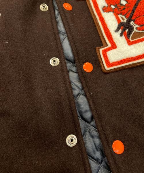 CATCH BALL（キャッチボール）CATCH BALL (キャッチボール) レザー切替スタジャン ブラウン サイズ:38の古着・服飾アイテム