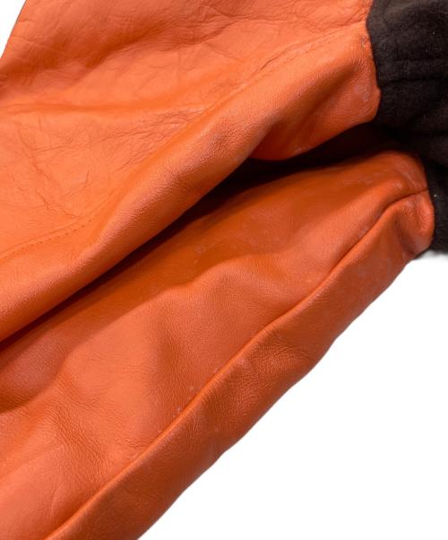 CATCH BALL（キャッチボール）CATCH BALL (キャッチボール) レザー切替スタジャン ブラウン サイズ:38の古着・服飾アイテム