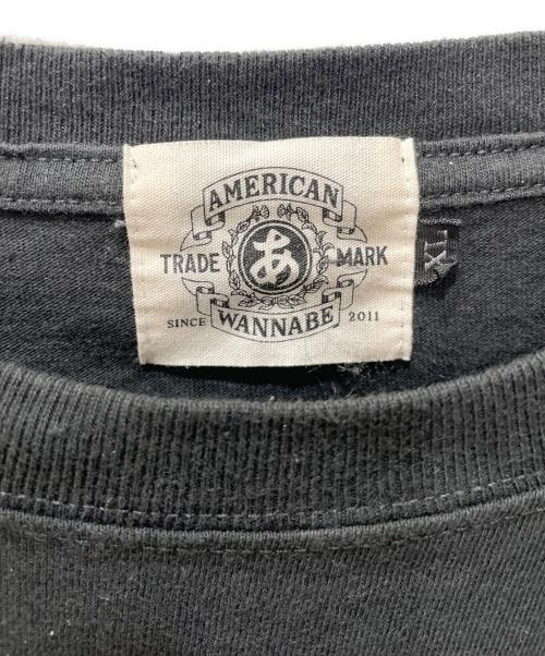 AMEICAN WANABEE（アメリカンワナビー）AMEICAN WANABEE (アメリカンワナビー) プリントカットソー ブラック サイズ:XLの古着・服飾アイテム