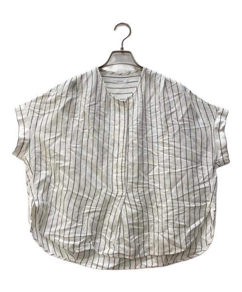 JOURNAL STANDARD（ジャーナルスタンダード）JOURNAL STANDARD (ジャーナルスタンダード) レーヨン麻ノーカラースキッパーブラウス ホワイト サイズ:サイズ表記なしの古着・服飾アイテム