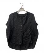 JOURNAL STANDARDジャーナルスタンダード）の古着「レーヨン麻ノーカラースキッパーブラウス」｜ブラック