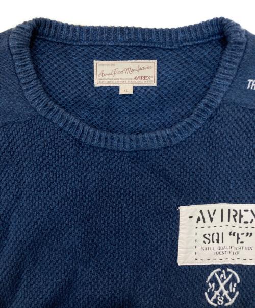 AVIREX（アヴィレックス）AVIREX (アヴィレックス) スリーヴポケットミリタリークルーネックセーター ネイビー サイズ:XLの古着・服飾アイテム