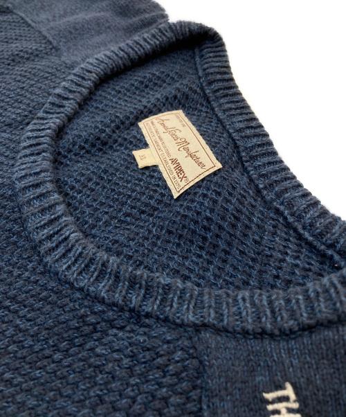 AVIREX（アヴィレックス）AVIREX (アヴィレックス) スリーヴポケットミリタリークルーネックセーター ネイビー サイズ:XLの古着・服飾アイテム