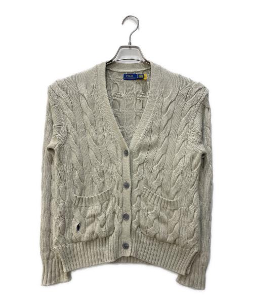 POLO RALPH LAUREN（ポロ・ラルフローレン）POLO RALPH LAUREN (ポロ・ラルフローレン) ケーブルニットカーディガン ベージュ サイズ:XSの古着・服飾アイテム