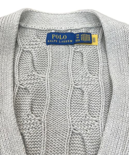 POLO RALPH LAUREN（ポロ・ラルフローレン）POLO RALPH LAUREN (ポロ・ラルフローレン) ケーブルニットカーディガン ベージュ サイズ:XSの古着・服飾アイテム