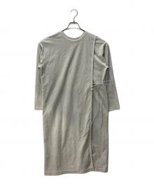 MACPHEE（マカフィー）の古着「コットンポリエステルコーデュロイ アシンメトリーラップワンピース」｜グレー