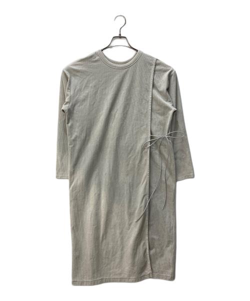 MACPHEE（マカフィー）MACPHEE (マカフィー) コットンポリエステルコーデュロイ アシンメトリーラップワンピース グレー サイズ:36の古着・服飾アイテム