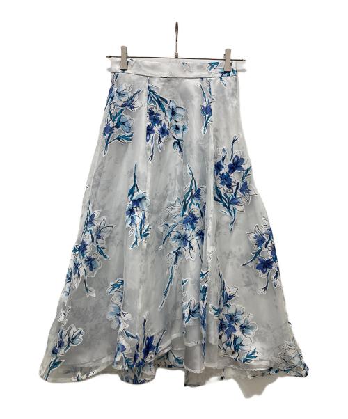 MERCURY DUO（マーキュリーデュオ）MERCURY DUO (マーキュリーデュオ) オパールブーケフラワーフレアスカート スカイブルー サイズ:FREE 未使用品の古着・服飾アイテム