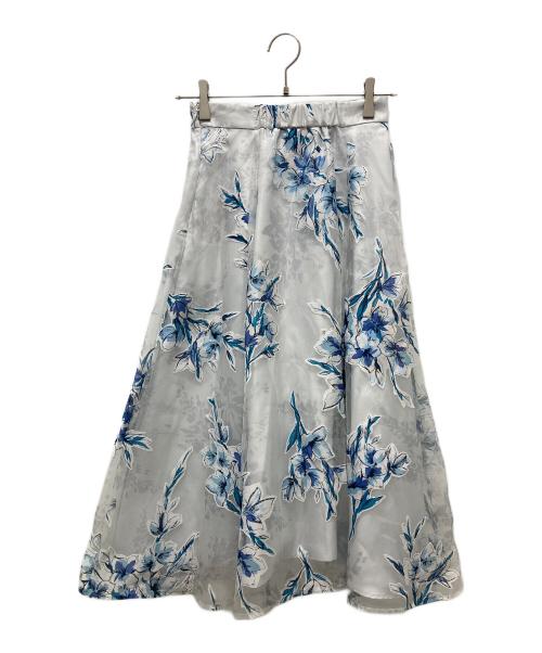 MERCURY DUO（マーキュリーデュオ）MERCURY DUO (マーキュリーデュオ) オパールブーケフラワーフレアスカート スカイブルー サイズ:FREE 未使用品の古着・服飾アイテム