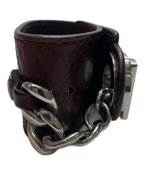 D&G（ディーアンドジー）D&G (ディーアンドジー) レザーブレスレット ブラウンの古着・服飾アイテム