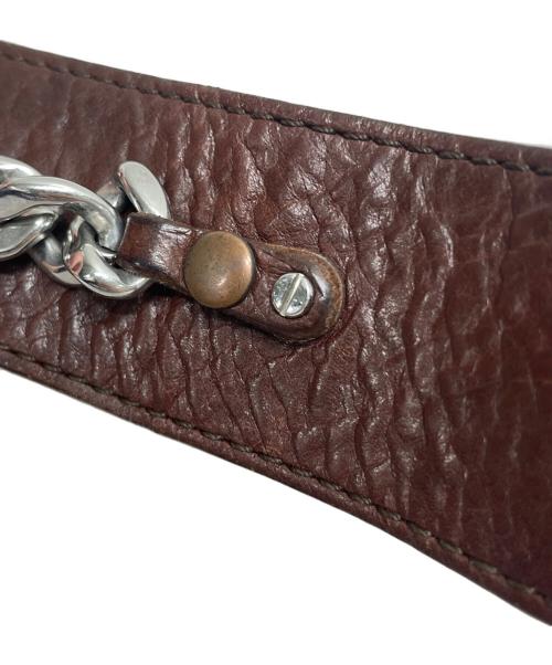 D&G（ディーアンドジー）D&G (ディーアンドジー) レザーブレスレット ブラウンの古着・服飾アイテム