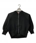 maomadeマオメイド）の古着「ニットブルゾン」｜ブラック