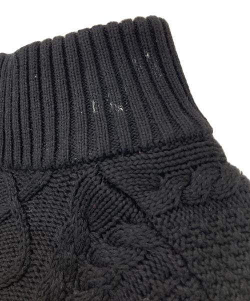 KARL KANI（カールカナイ）KARL KANI (カールカナイ) ウォッシャブル Wフロント スタンドフルジップケーブルニット ブラック サイズ:Lの古着・服飾アイテム