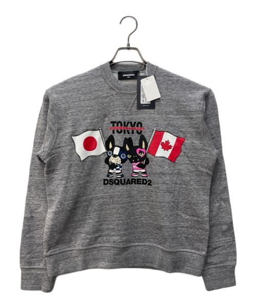 DSQUARED2（ディースクエアード）DSQUARED2 (ディースクエアード) プリントスウェット グレー サイズ:XXS 未使用品の古着・服飾アイテム