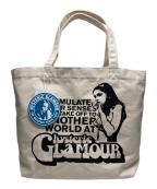 Hysteric Glamourヒステリックグラマー）の古着「SMOKING GIRL キャンバストートバッグ」｜アイボリー