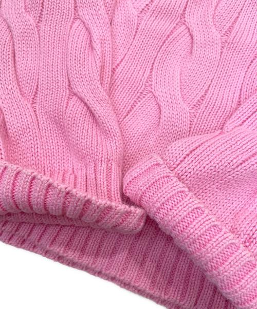 POLO RALPH LAUREN（ポロ・ラルフローレン）POLO RALPH LAUREN (ポロ・ラルフローレン) ロールネックケーブルニット ピンク サイズ:Ｍの古着・服飾アイテム