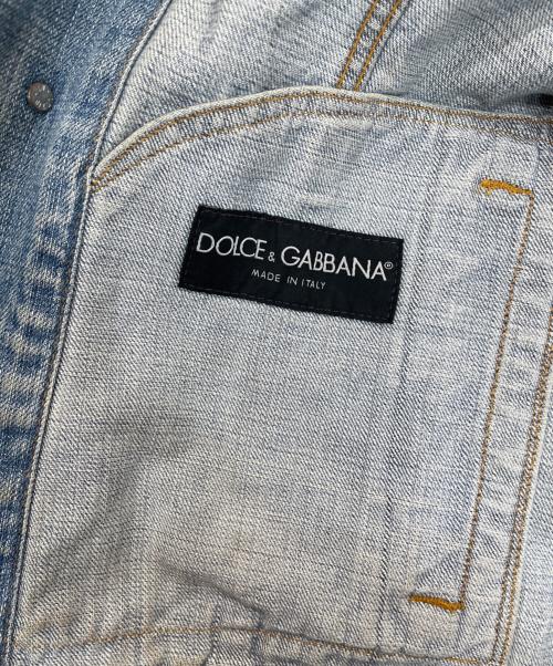DOLCE & GABBANA（ドルチェ＆ガッバーナ）DOLCE & GABBANA (ドルチェ＆ガッバーナ) コーティングデニムジャケット インディゴ サイズ:50の古着・服飾アイテム