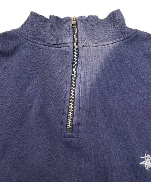 stussy（ステューシー）stussy (ステューシー) ハーフジップスウェット ネイビー サイズ:XLの古着・服飾アイテム